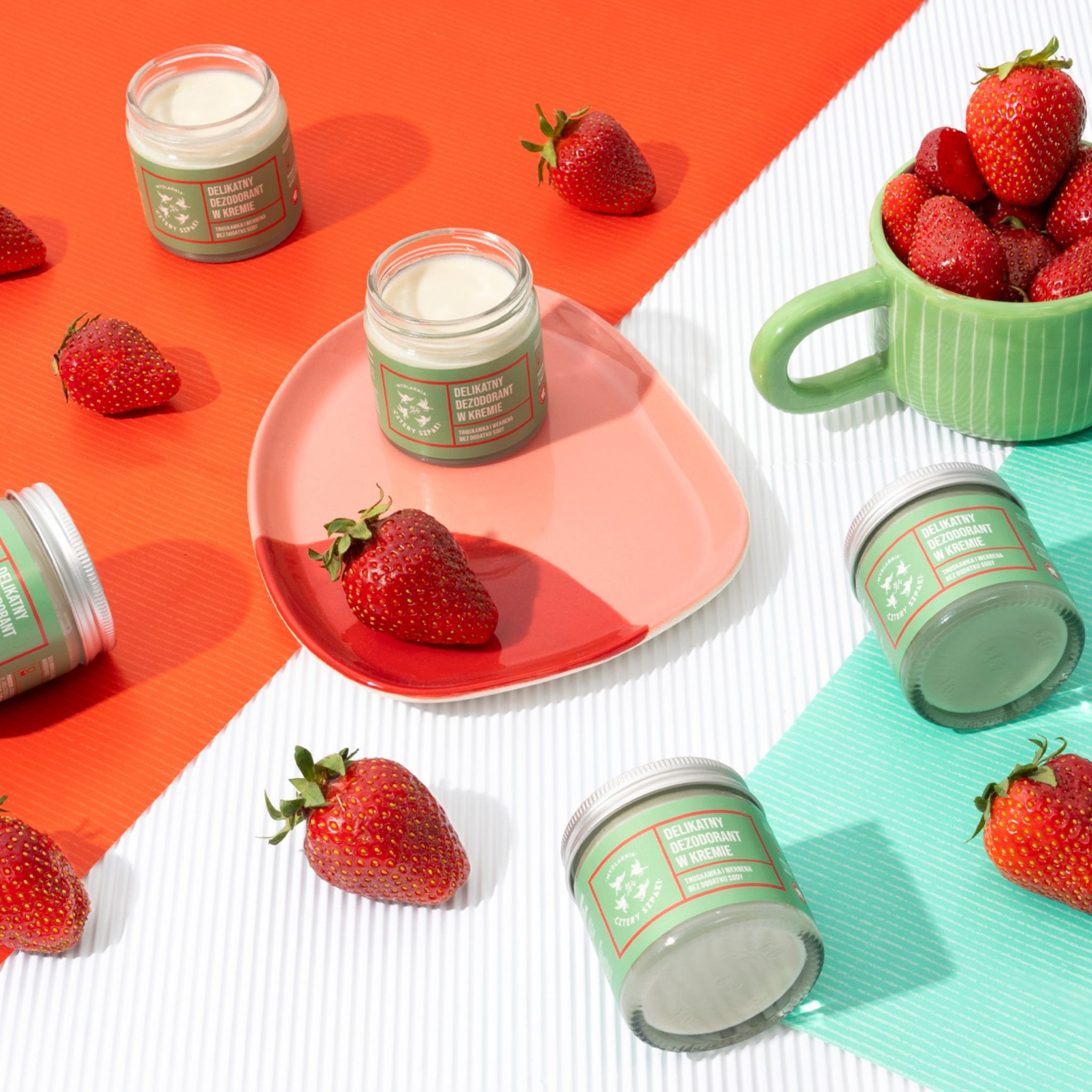 Naturalny dezodorant w kremie Truskawka i Werbena bez dodatku sody