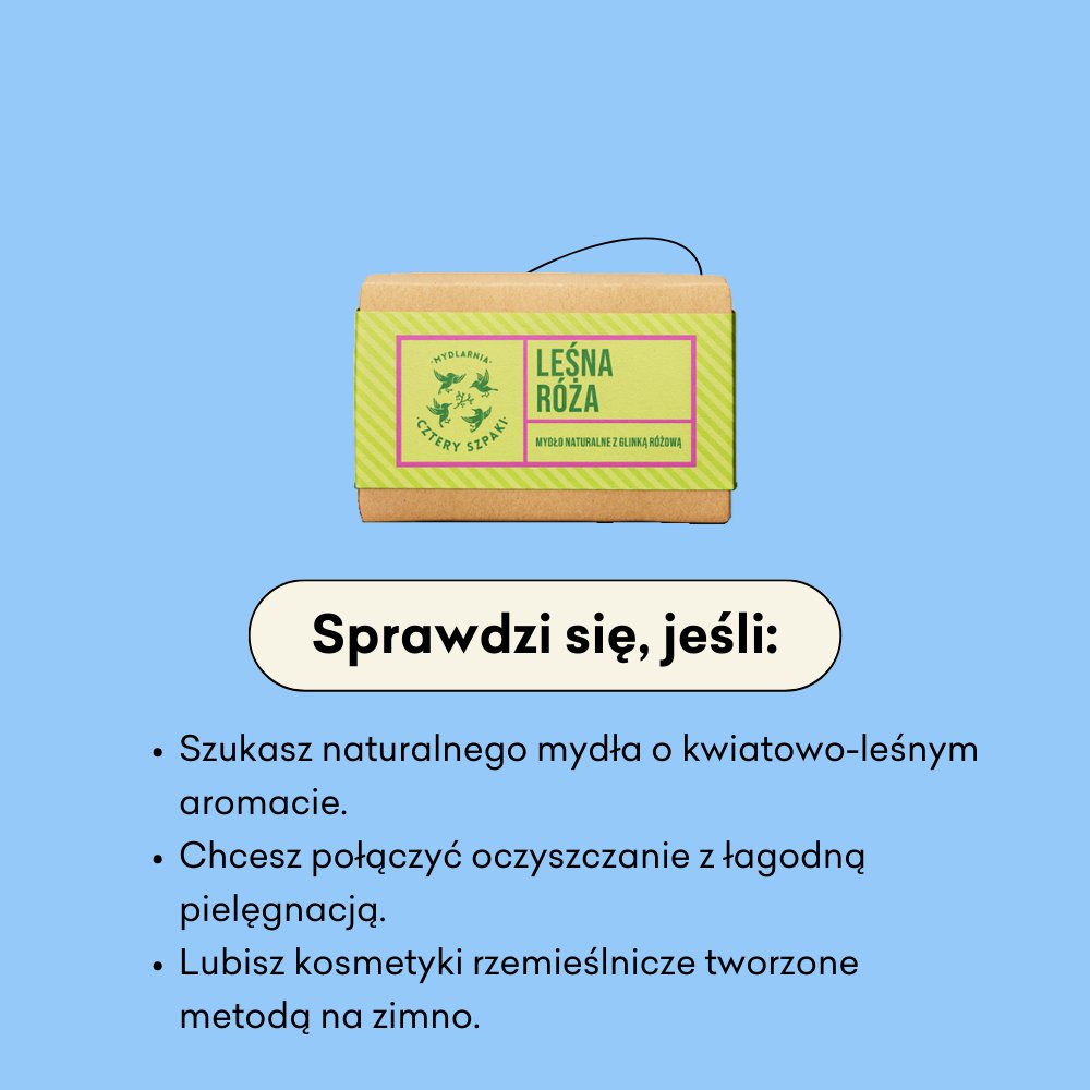 Leśna Róża - naturalne mydło w kostce sprawdzi sę jeśli szukasz naturalnego mydła o kwiatowo-leśnym aromacie.