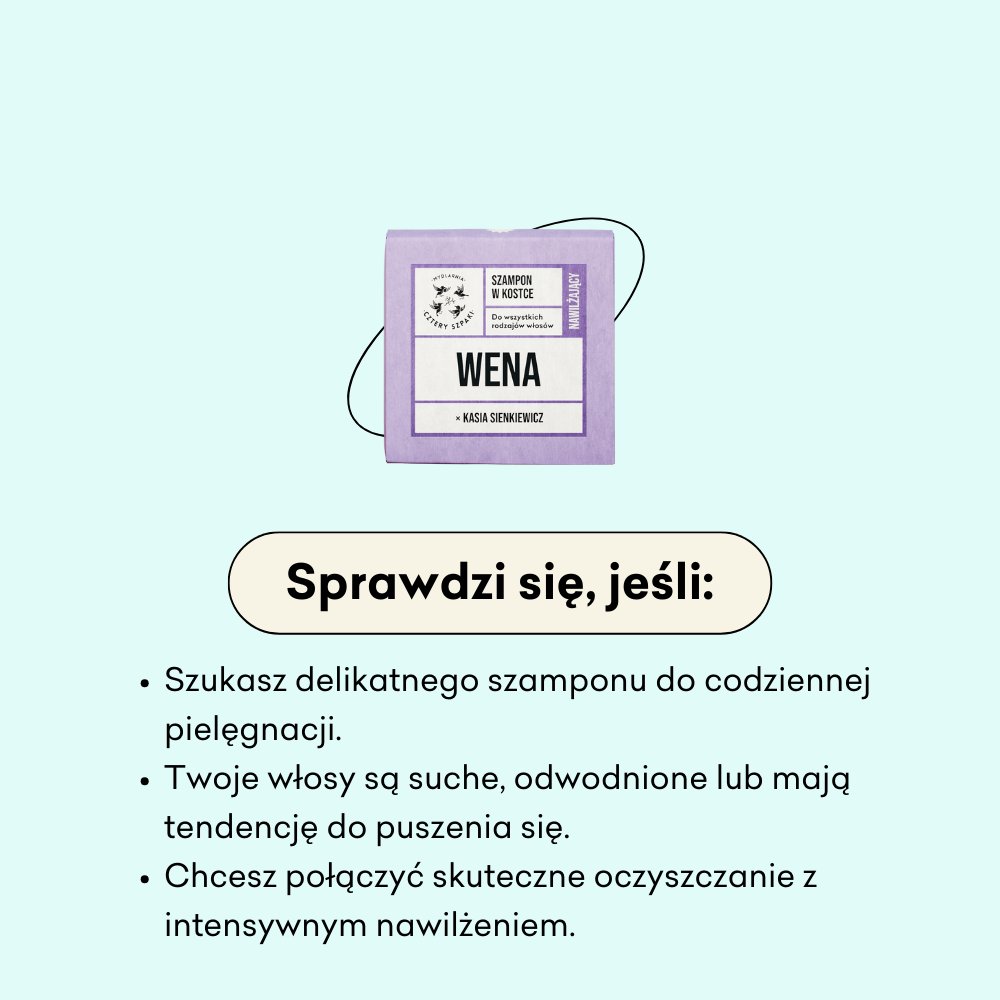 Nawilżający szampon w kostce WENA x Kasia Sienkiewicz sprawdzi się jeśli szukasz delikatnego szamponu do codziennej pielęgnacji.