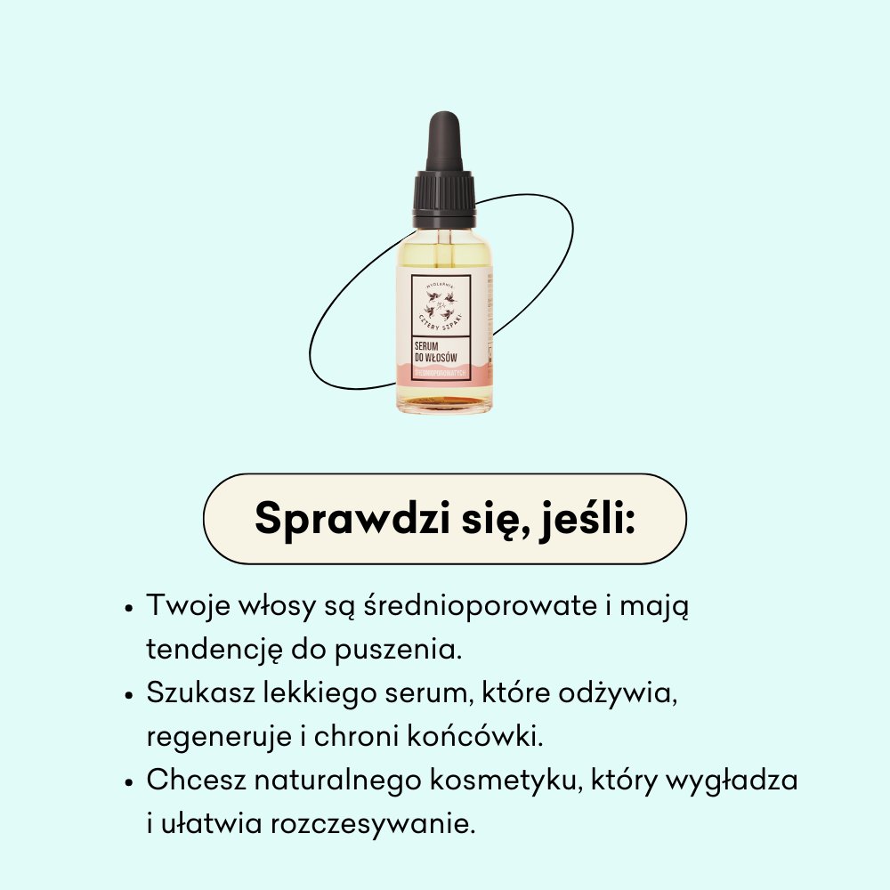 Serum do włosów średnioporowatych sprawdzi się jeśli twoje włosy są średnioporowate i mają tendencję do puszenia.