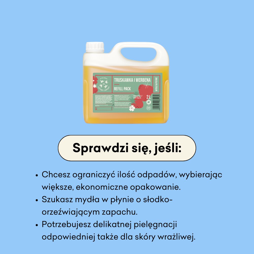 Natural liquid soap in a 2-liter refill pack Strawberry and Verbena