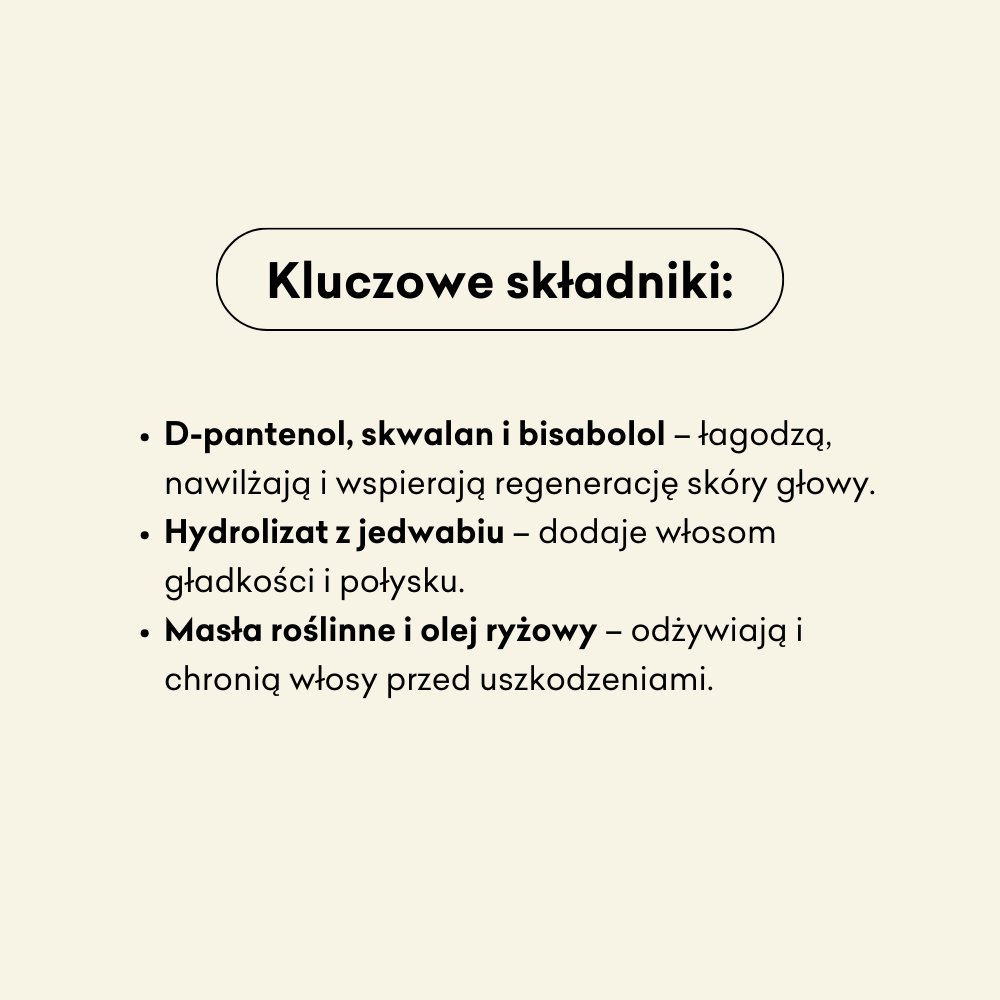 Szampon w kostce Delikatnt kluczowe składniki: d-pantenol, skwalan i bisabolol, hydrolizat z jedwabiu, małso roślinne i olej ryżowy.