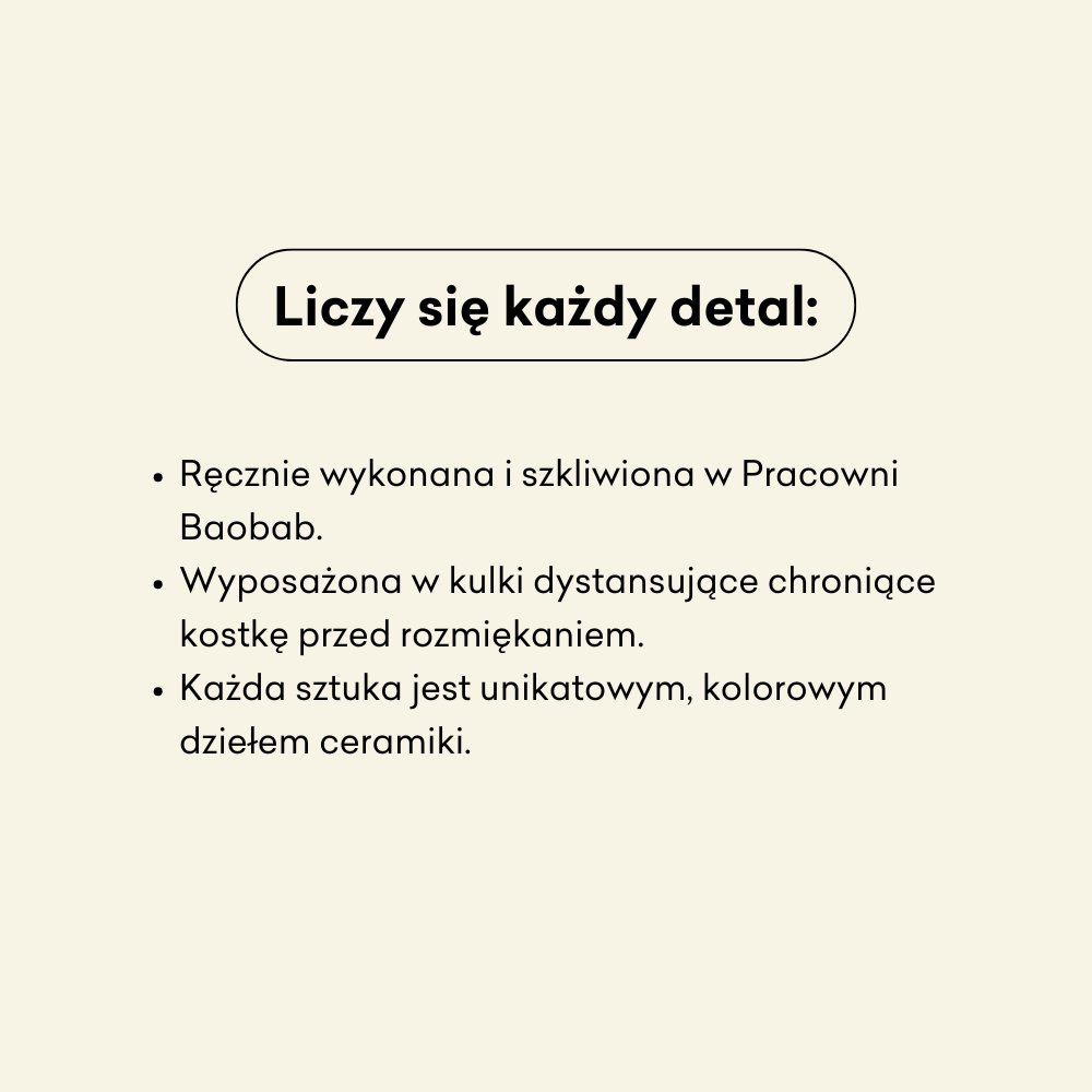 Ceramiczna mydelniczka z pracowni Baobab - okrągła, ręcznie wykonana i szkliwiona.