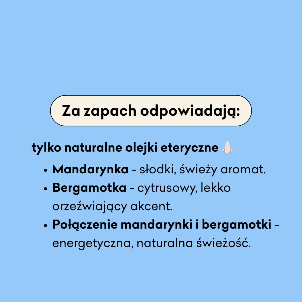 Naturalny dezodorant w kremie mandarynkowy bez dodatku sody za zapach odpowiadają tylko naturalne olejki eteryczne.
