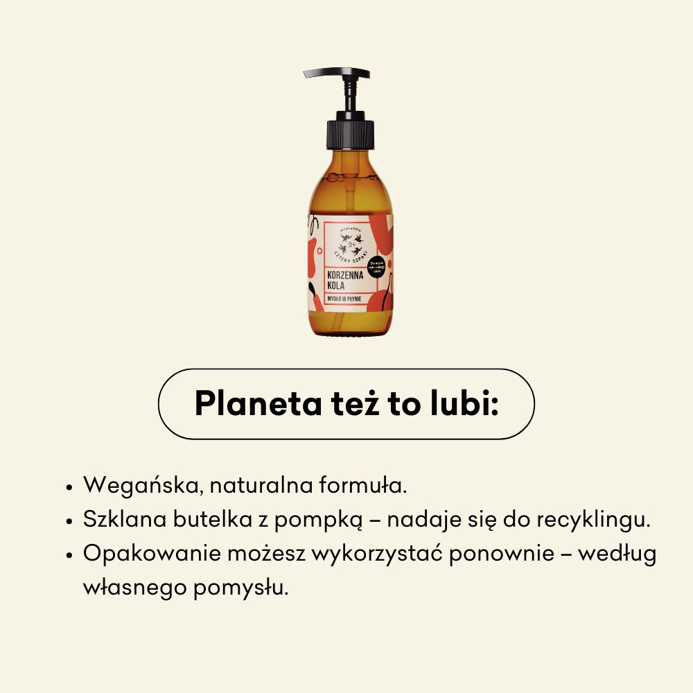 Korzenna Kola - naturalne mydło w płynie wegańska, naturalna formuła.