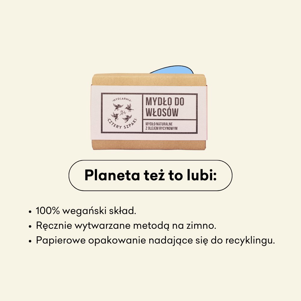 Naturalne mydło w kostce do włosów - 100% wegański skład.