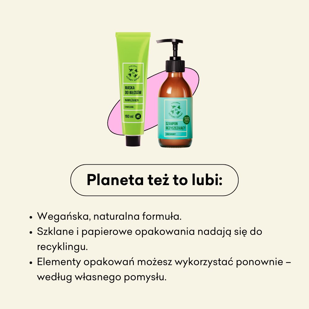 Włosopak nawilżający wegańska, naturalna formuła.