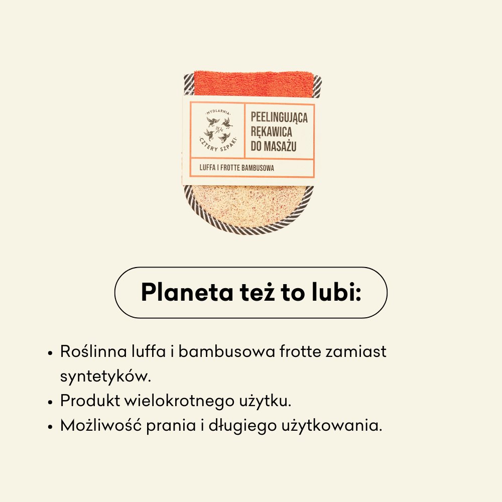 Peelingująca rękawica do masażu wielokrotnego użytku.