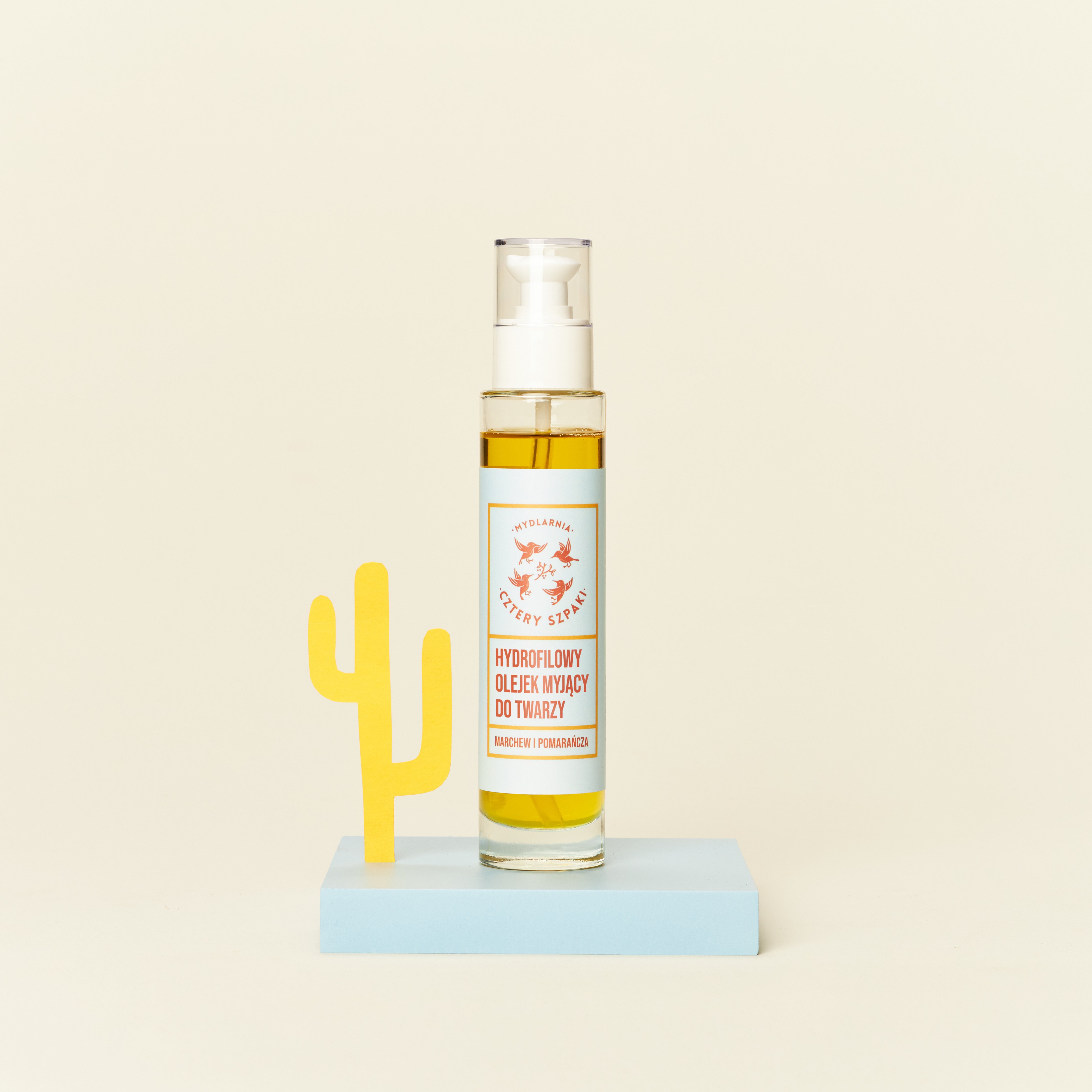 Hydrofilowy olejek myjący do twarzy Marchew i Pomarańcza w szklanej butelce z pompką 100 ml