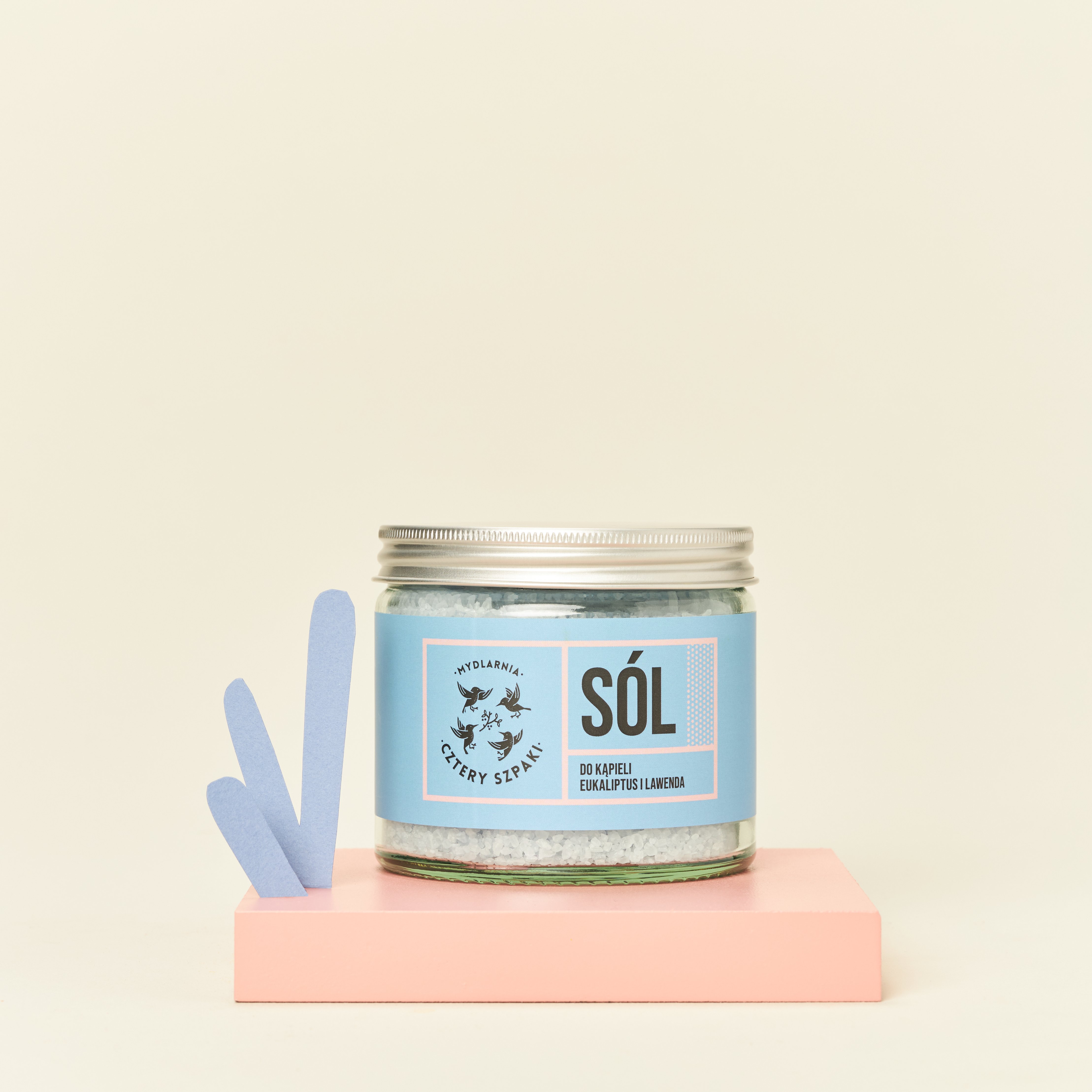 Sól do kąpieli Eukaliptus i Lawenda w szklanym słoiku