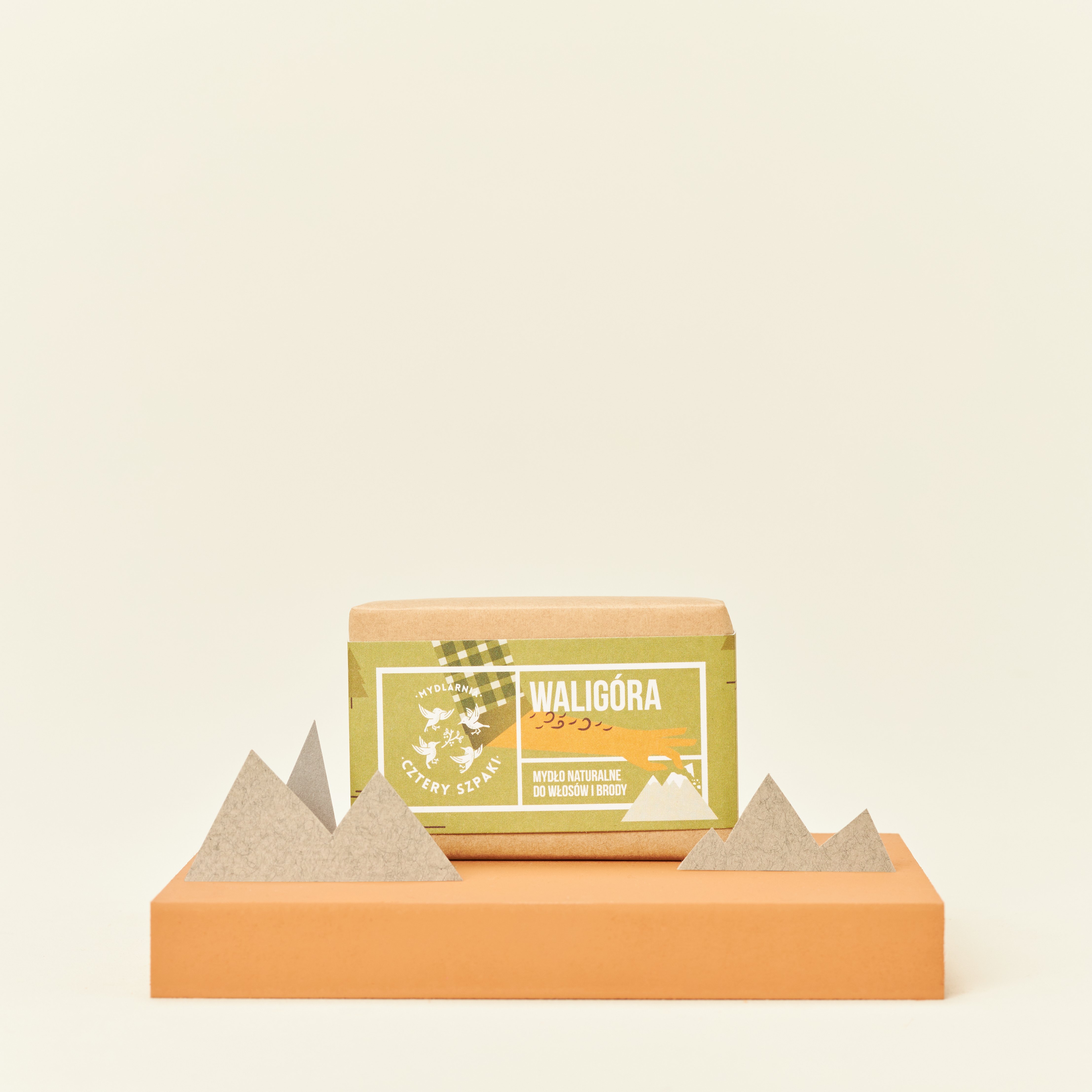 Mydło naturalne do włosów i brody Waligóra w papierowym opakowaniu