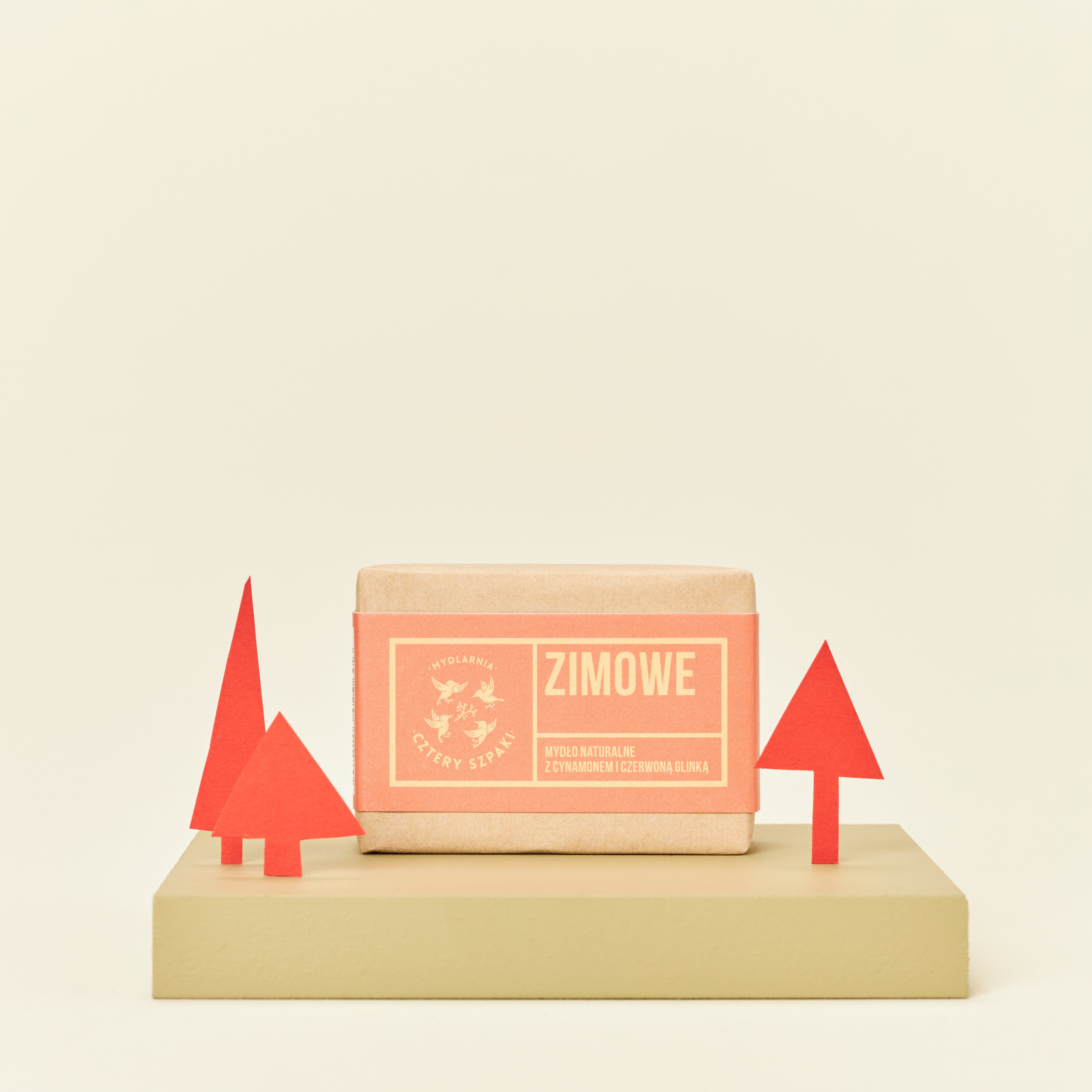 Mydło w kostce Zimowe w papierowym opakowaniu. 