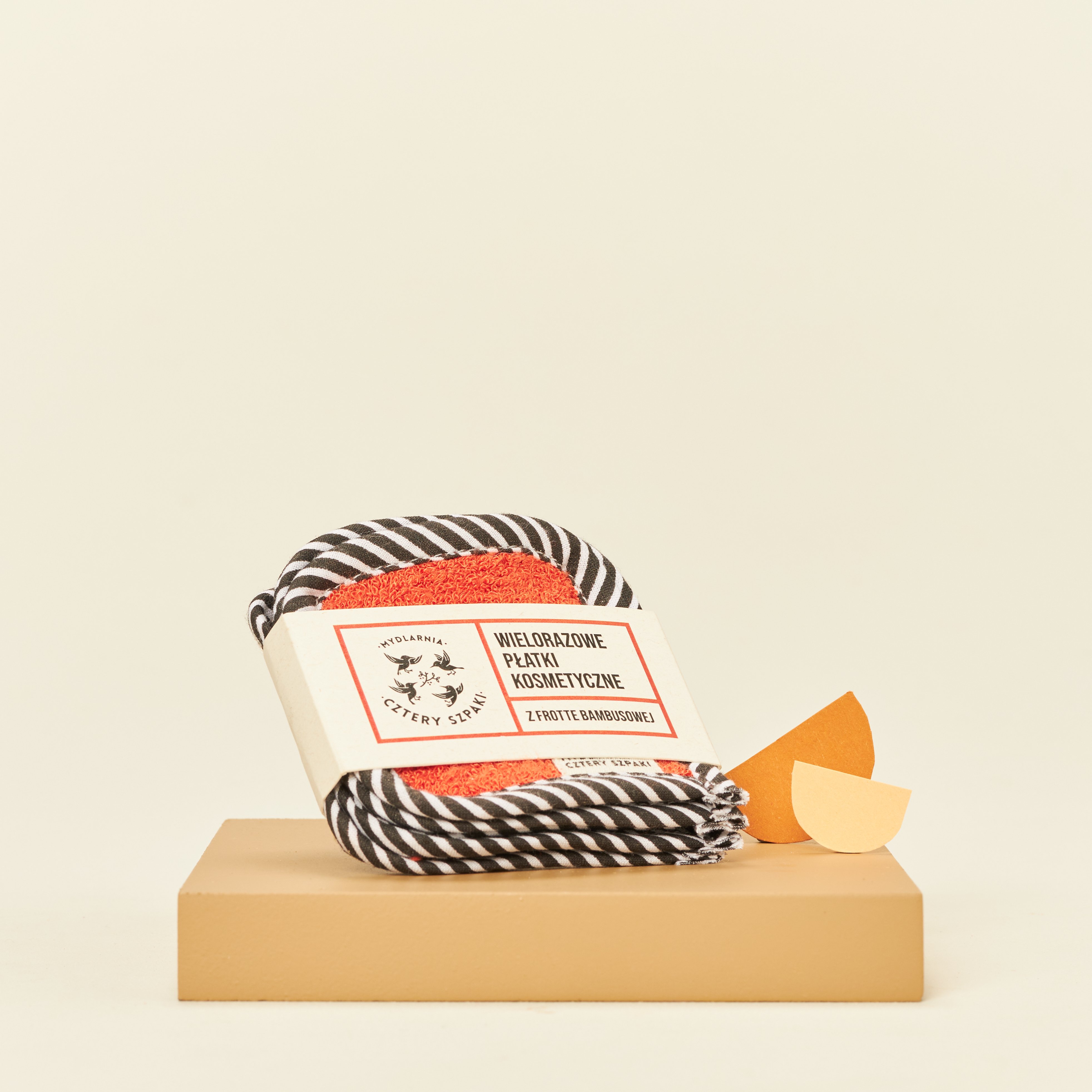 Wielorazowe płatki kosmetyczne z frotte bambusowej w opakowaniu papierowym