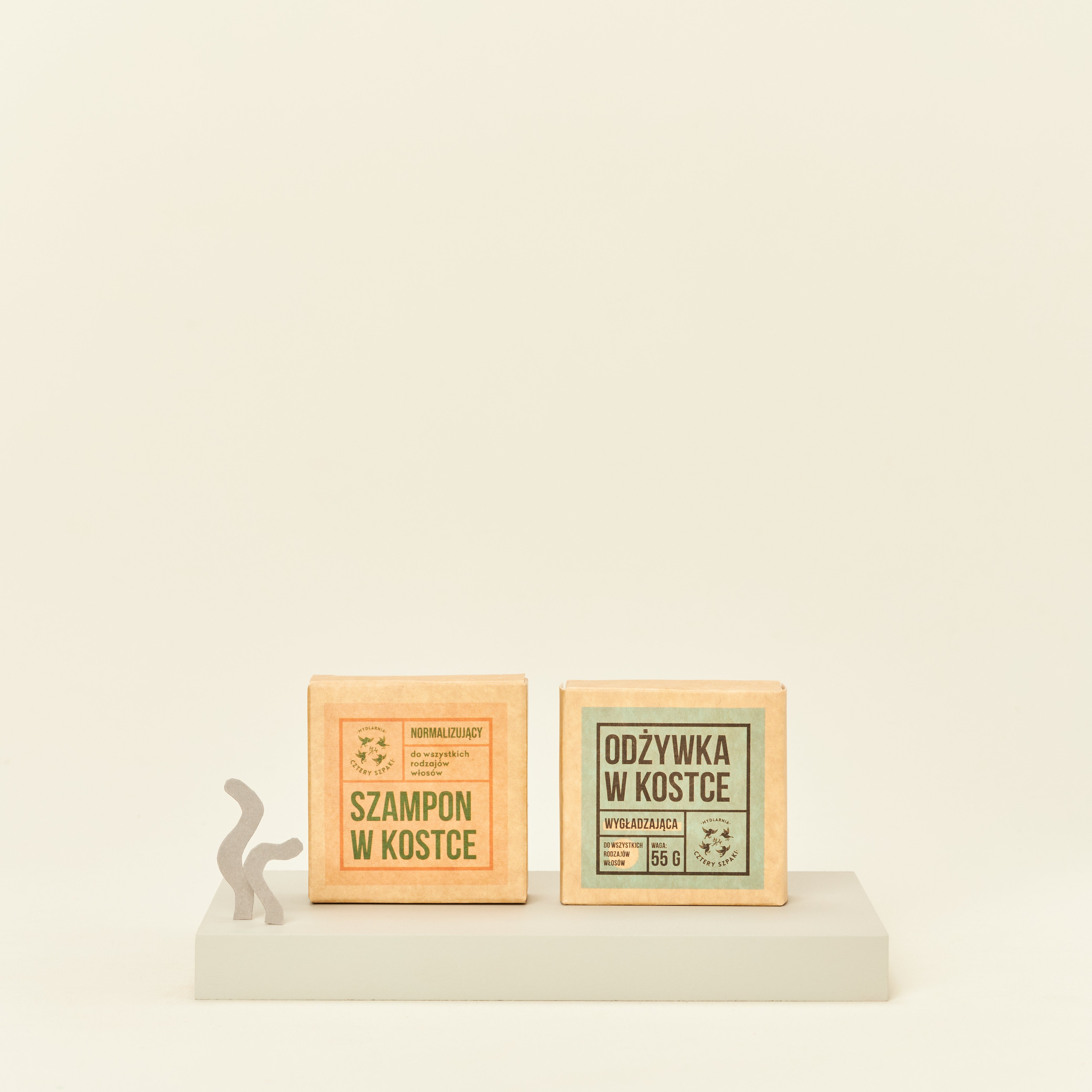 Włosopak duet: Szampon normalizujący i odżywka wygładzająca w kostce 