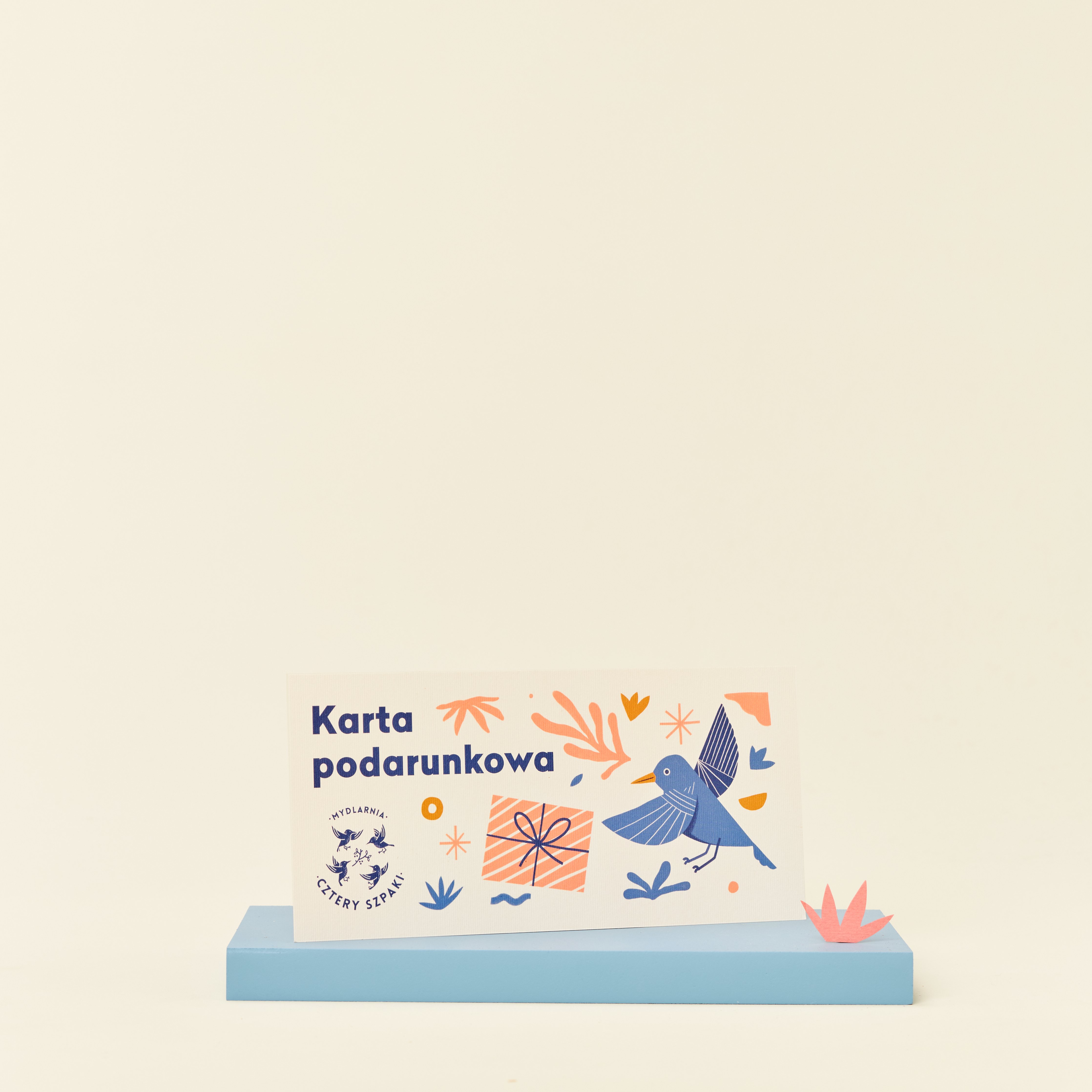 Karta podarunkowa 4 Szpaki z ilustracją ptaka