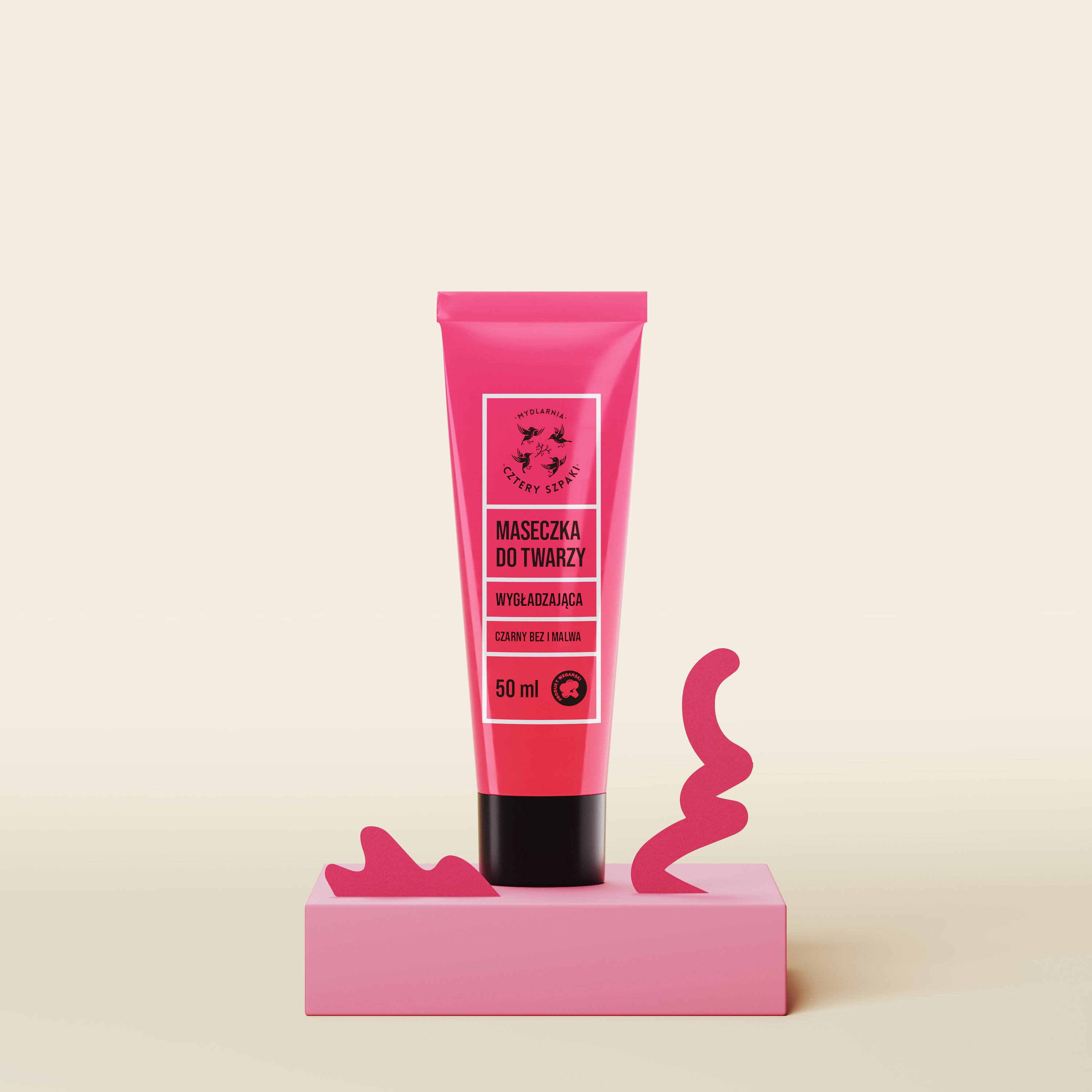 Maseczka do twarzy wygładzająca Czarny Bez i Malwa w aluminiowej tubce 50 ml