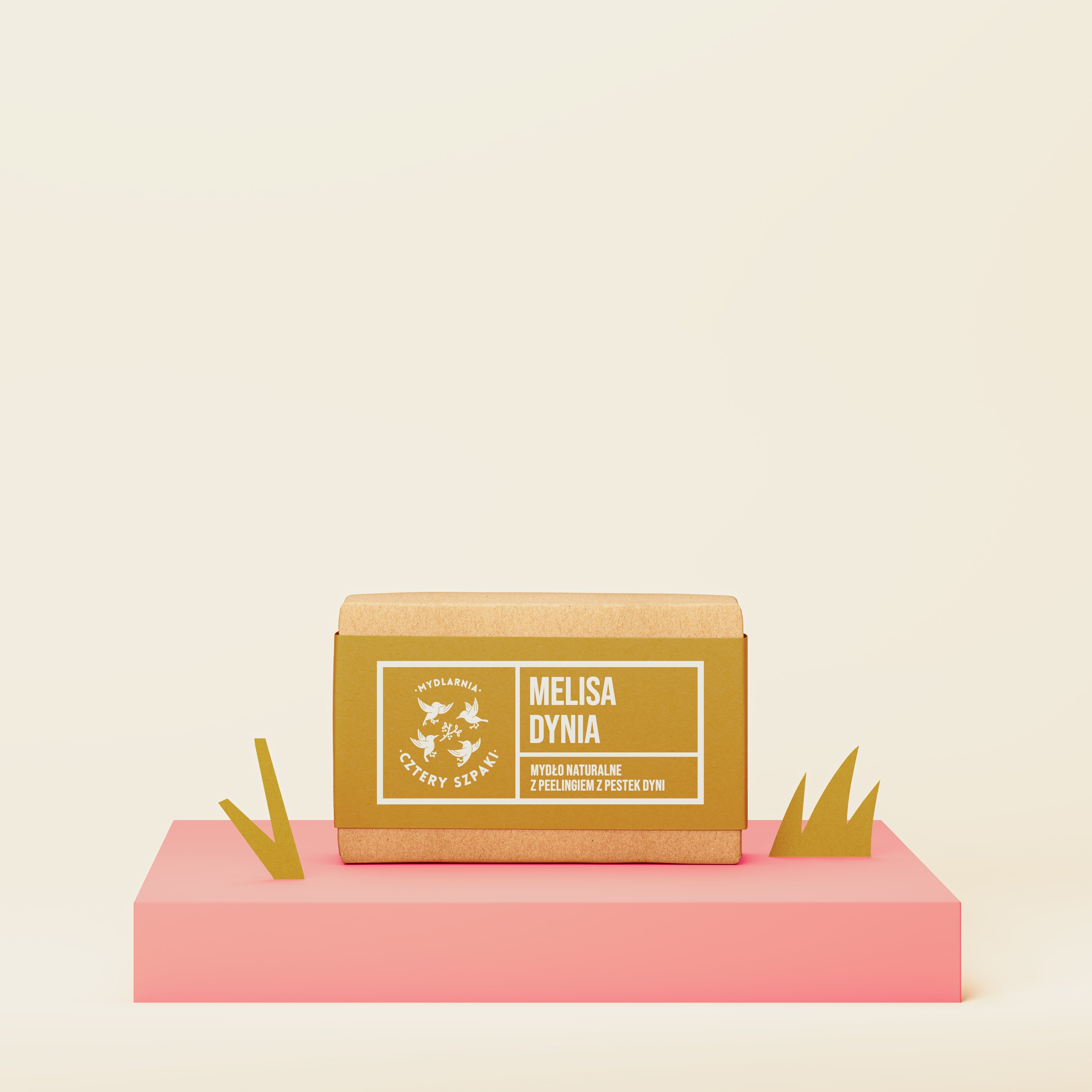 Mydło naturalne z peelingiem z pestek dyni Melisa Dynia w papierowym opakowaniu