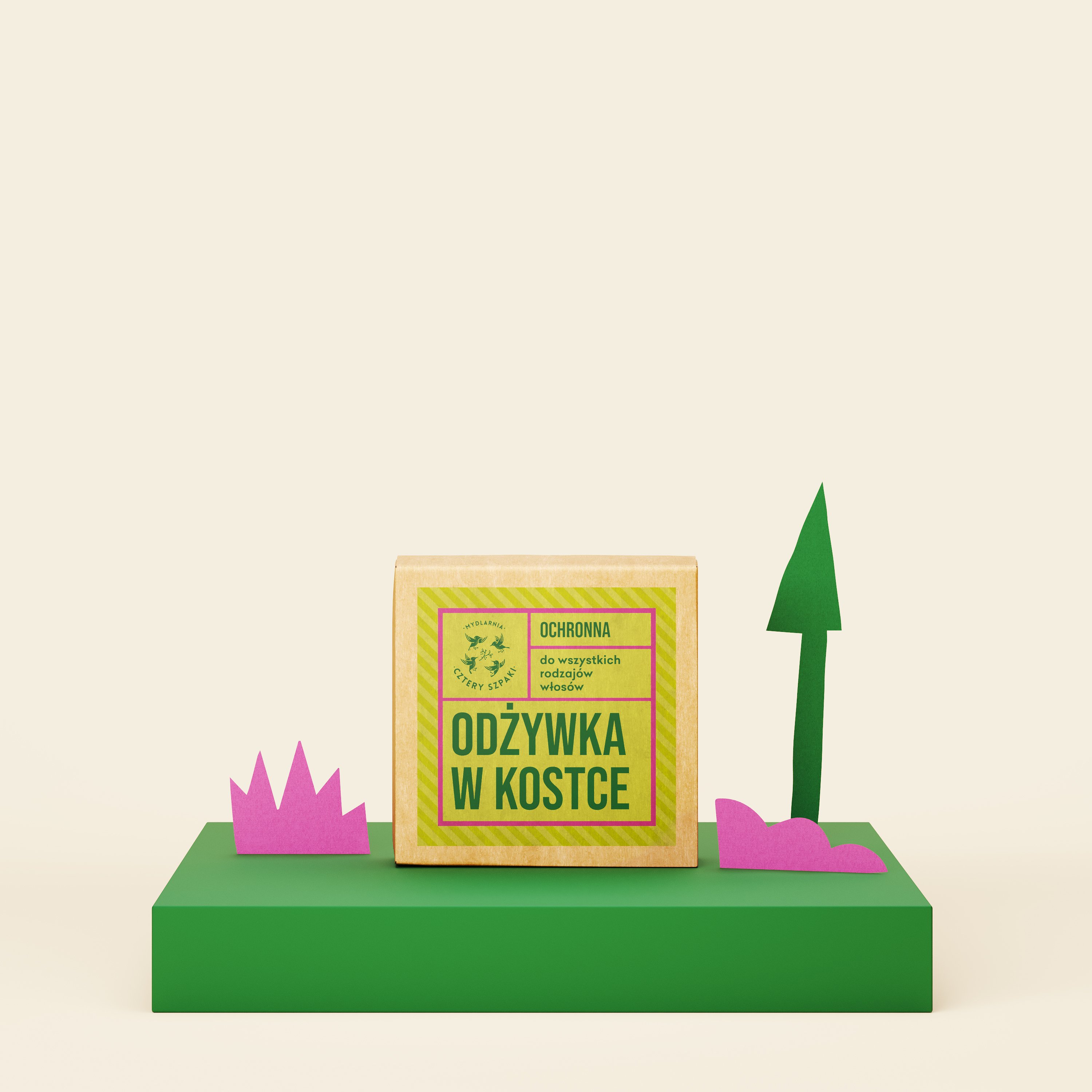 Odżywka ochronna do włosów w kostce do wszystkich rodzajów włosów w kartonowym opakowaniu, 4 Szpaki