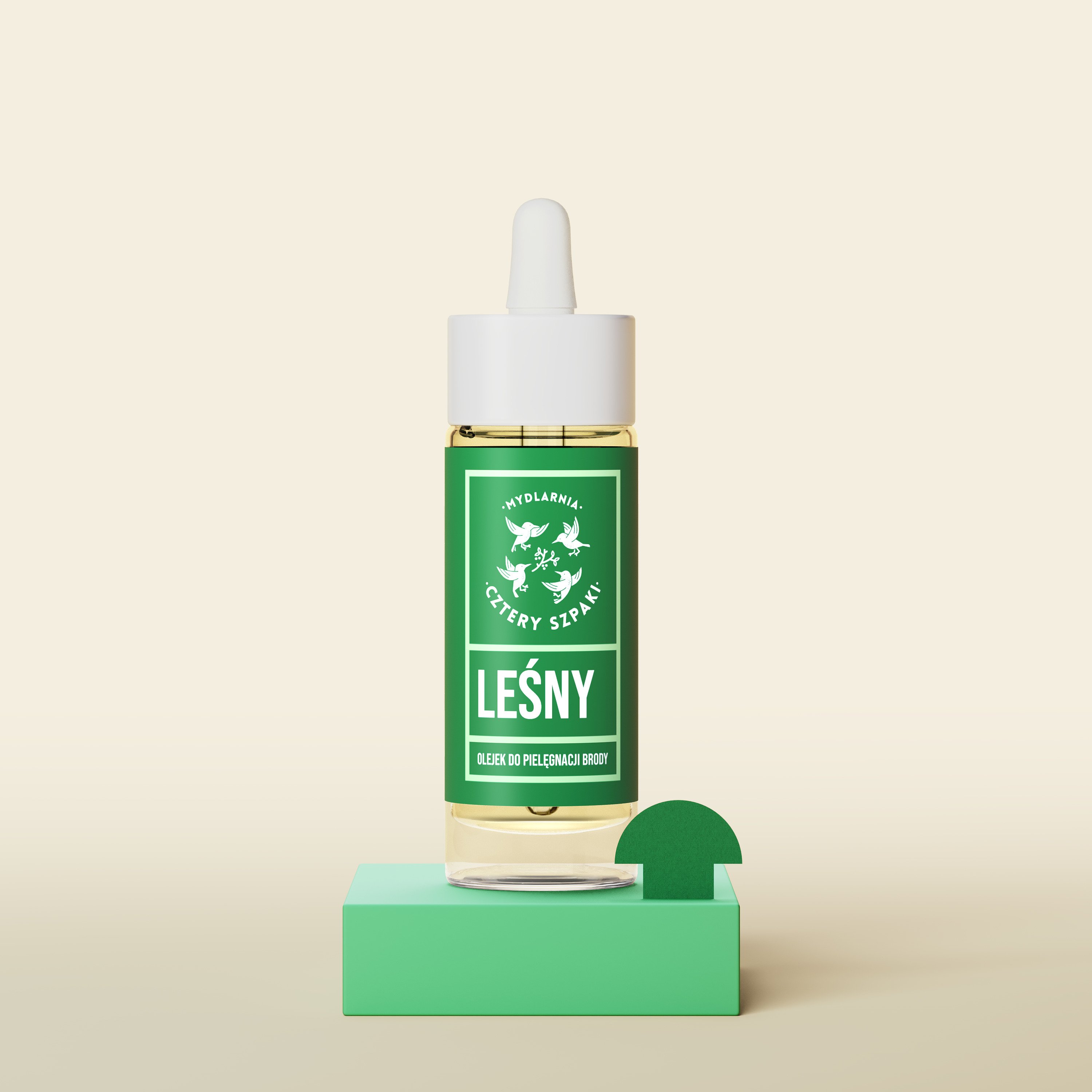 Olejek do pielęgnacji brody Leśny w szklanej butelce z pipetą 30 ml, 4 Szpaki