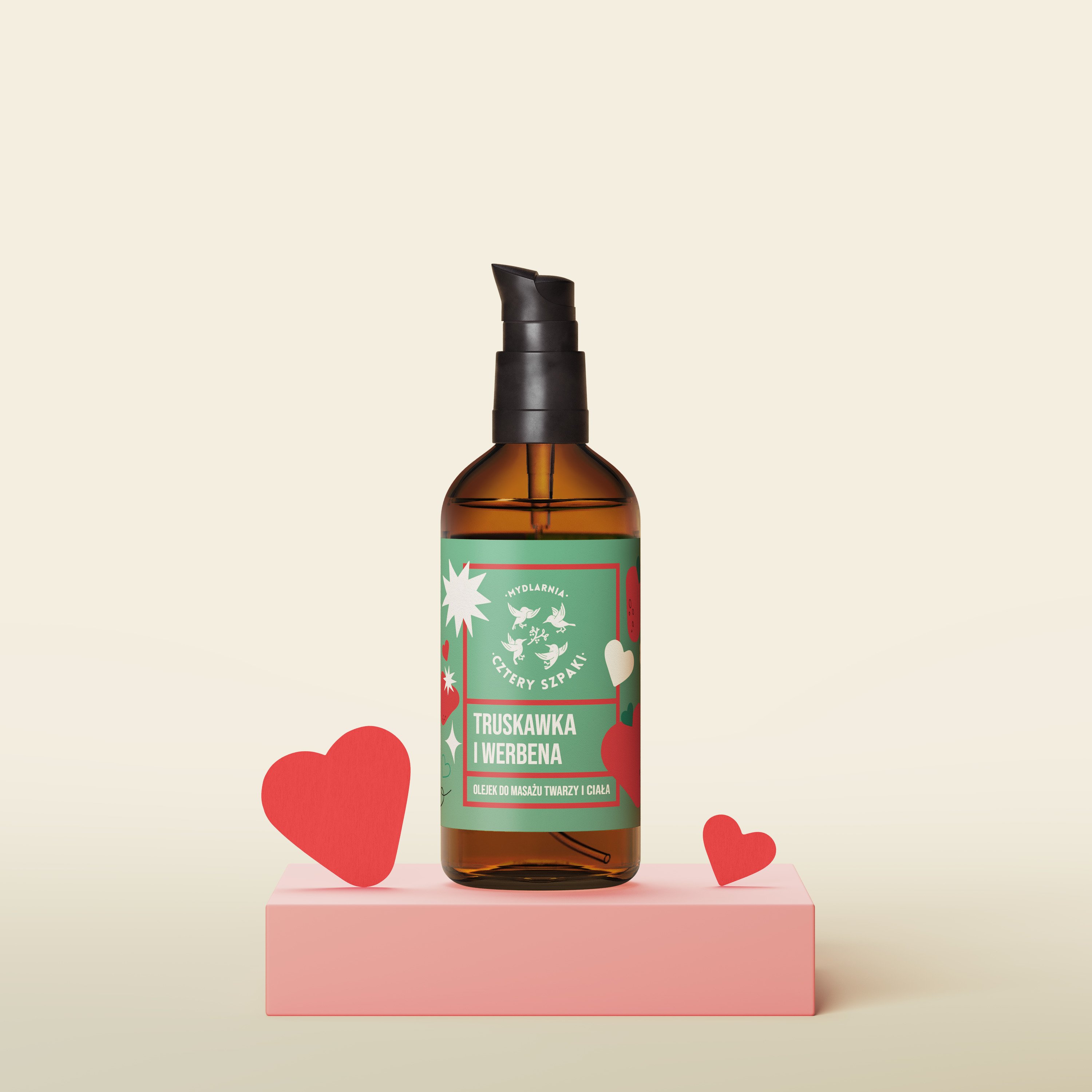 Olejek do masażu ciała i twarzy Truskawka i Werbena 4 Szpaki