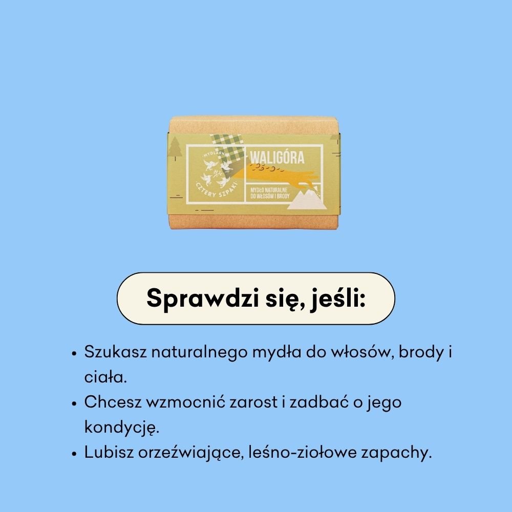 Waligóra - naturalne mydło w kostce sprawdzi się jeśli szukasz naturalnego mydła do włosów, brody i ciała.