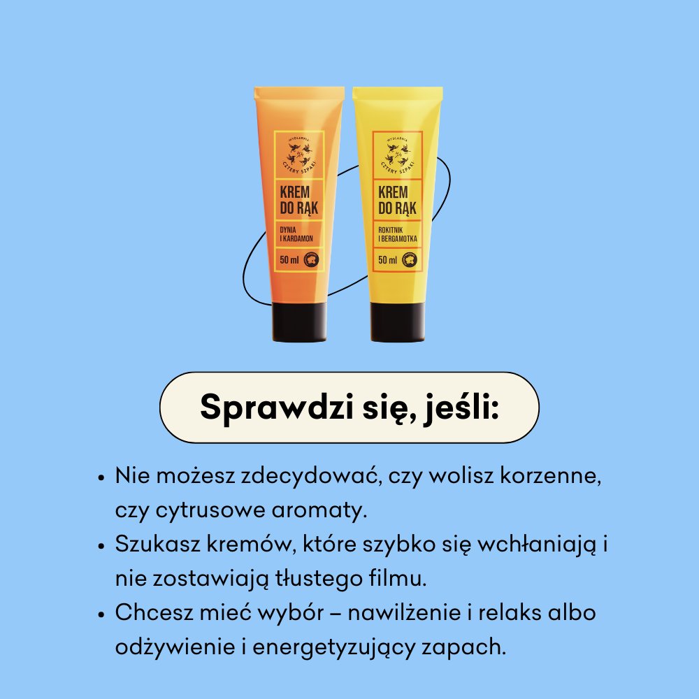 Dwupak kremów do rąk sprawdzi się jeśli chcesz mieć wybór - nawilżenie i relaks albo odżywienie i energetyzujący zapach.