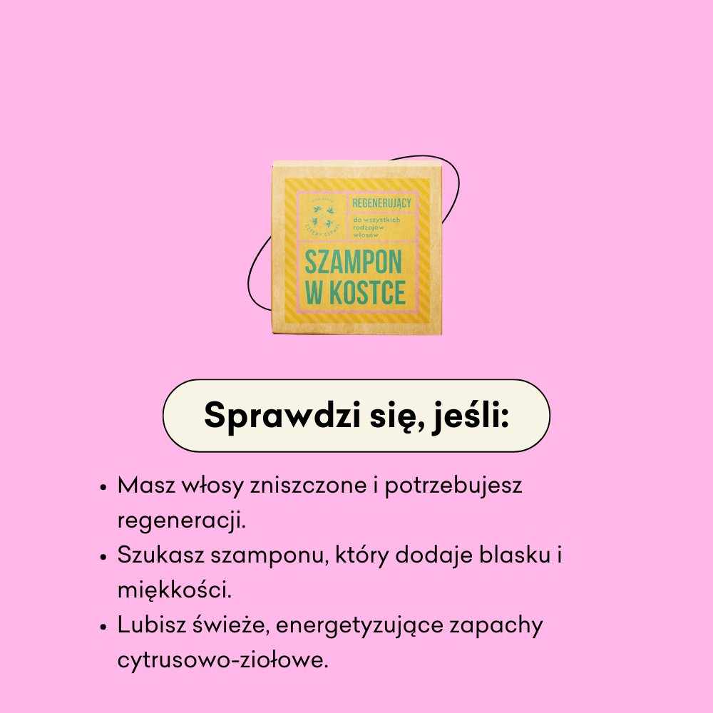 Regenerujący szampon w kostce - Eukaliptus Cytrynowy sprawdzi się jeśli masz włosy zniszczone i potrzebujesz regeneracji.