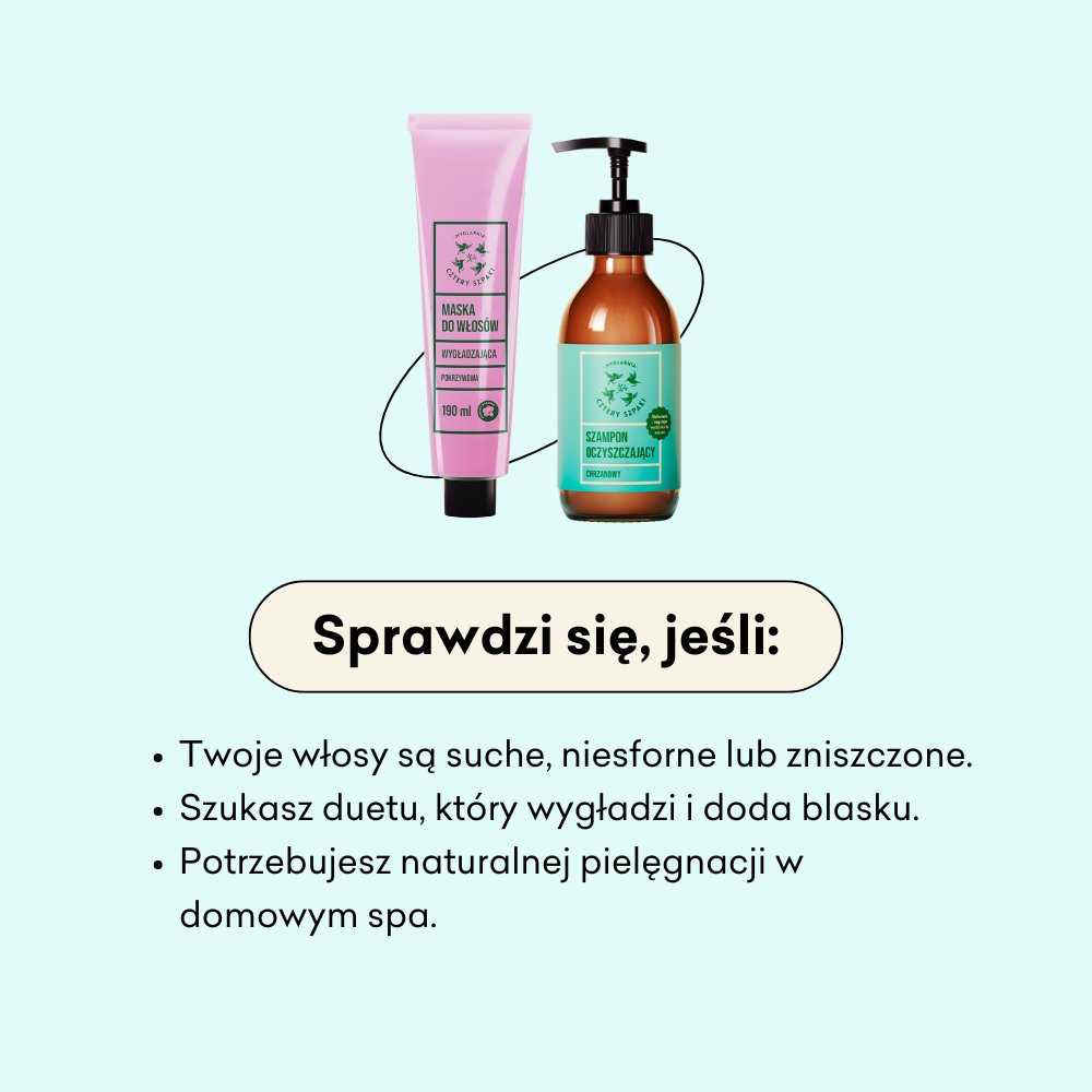 Włosopak wygładzający sprawdzi się jeśli twoje włosy są suche, niesforne lub zniszczone.