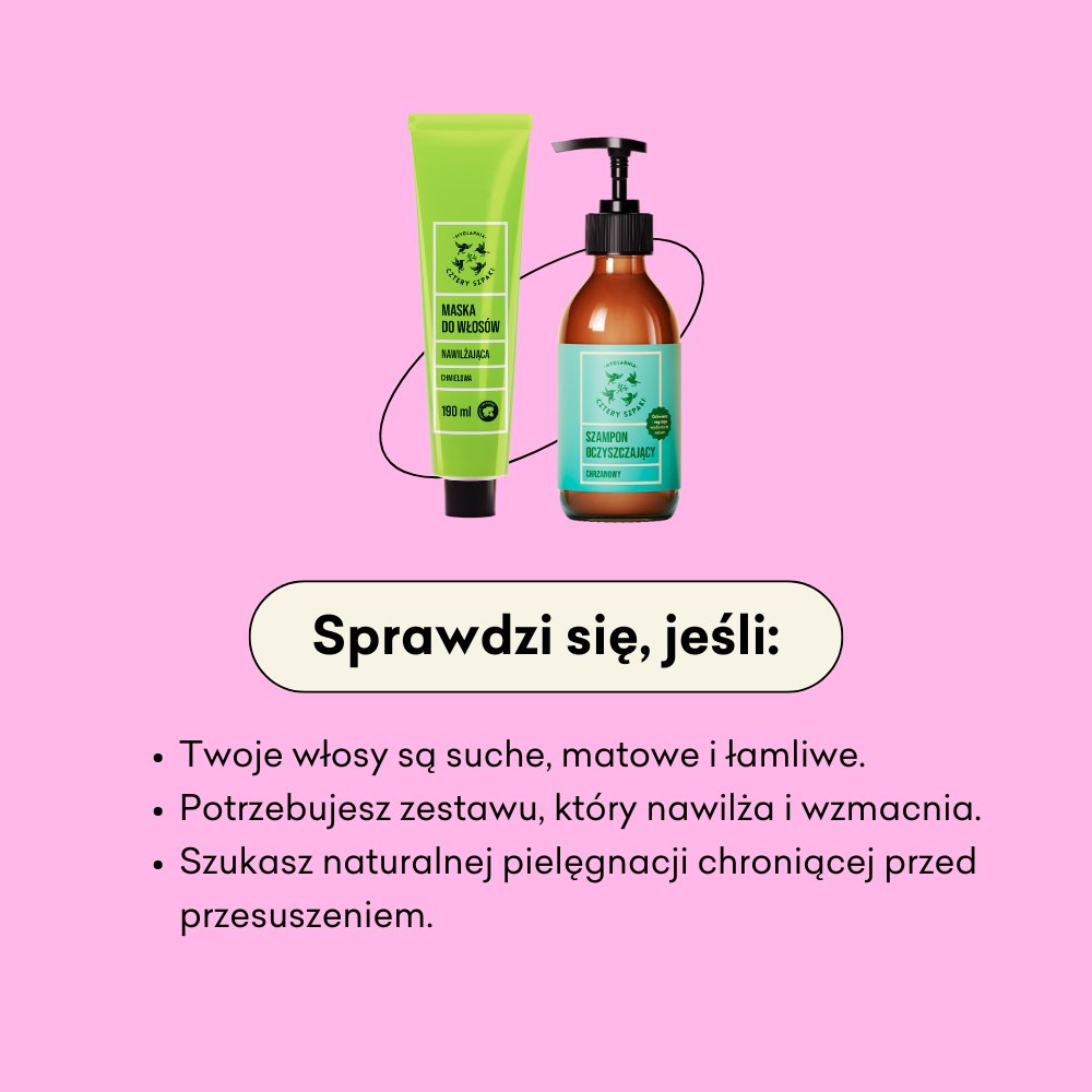 Włosopak nawilżający sprawdzi się jeśli twoje włosy są suche, matowe i łamliwe.