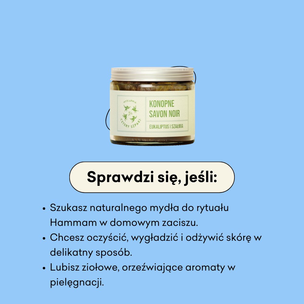 Eukaliptus i Szałwia - konopne mydło Savon Noir 