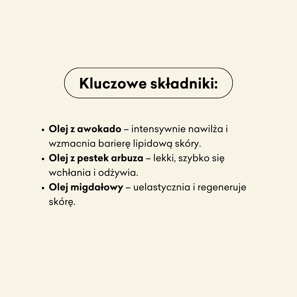 Miłość - olejek do masażu kluczowe składniki: olej z awokado, z pestek arbuza, migdałowy.