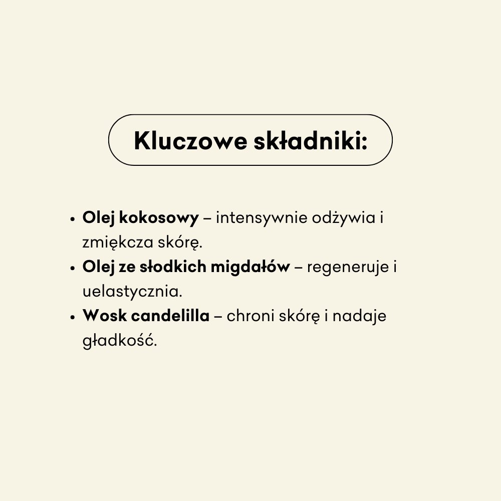 Miłość - balsam do masażu z olejem kokosowym, ze słodkich migdałów i woskiem candelilla.