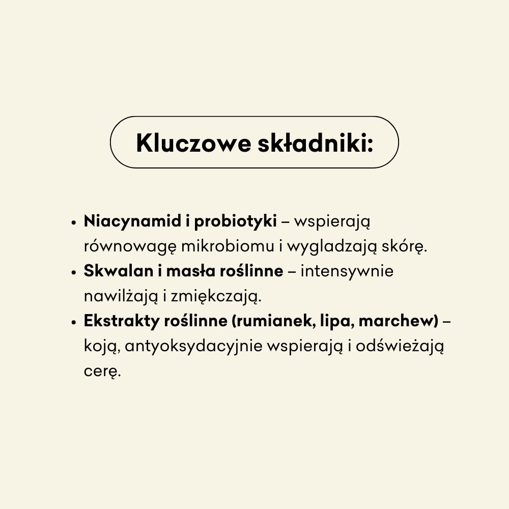 Kluczowe składniki to niacynamid i probiotyki.