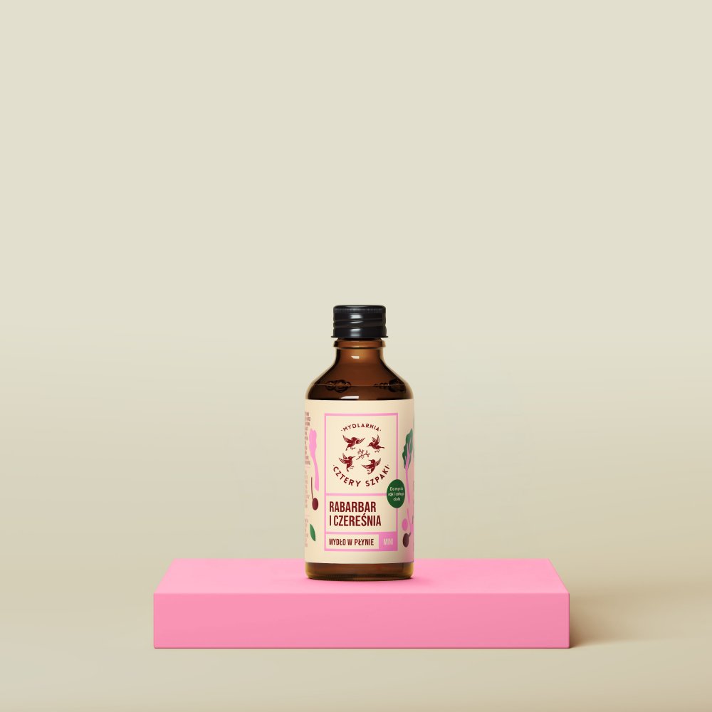 Rabarbar i Czereśnia - mini - naturalne mydło w płynie