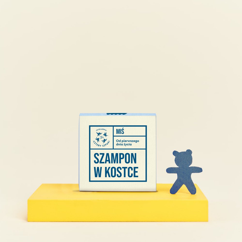 Szampon w kostce Miś od pierwszego dnia życia w kartoniku. 4 Szpaki. 