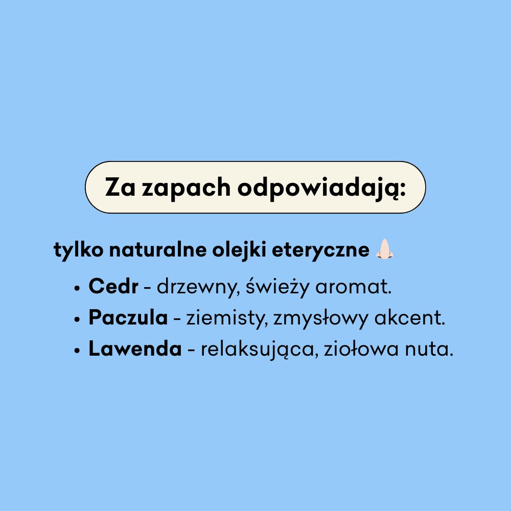 Naturalny dezodorant w kremie Cedr i Paczula z dodatkiem sody za zapach odpowiadają tylko naturalne olejki eteryczne.