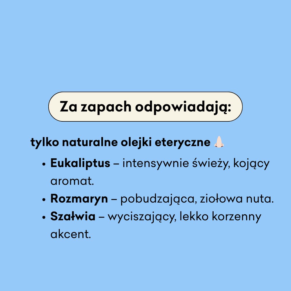 Konopna świeca do masażu Eukaliptus i Szałwia za zapach odpowiadają naturalne olejki eteryczne: eukaliptus, rozmaryn, szałwia.