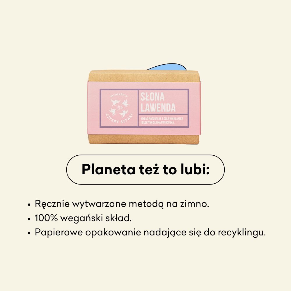 Słona Lawenda - naturalne mydło w kostce, ręcznie wytwarzane metodą na zimno, wegańskie.