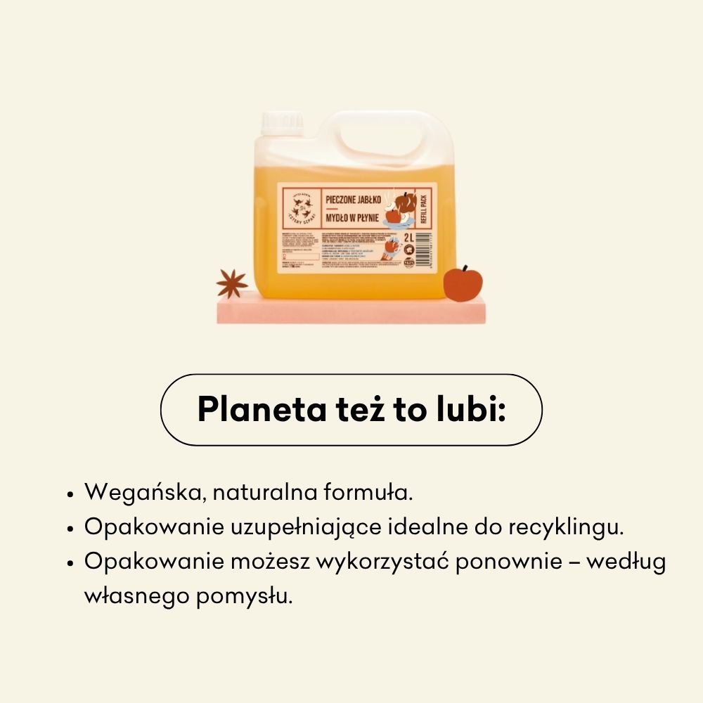 Mydło w płynie Pieczone Jabłko to wegańska, naturalna formuła.