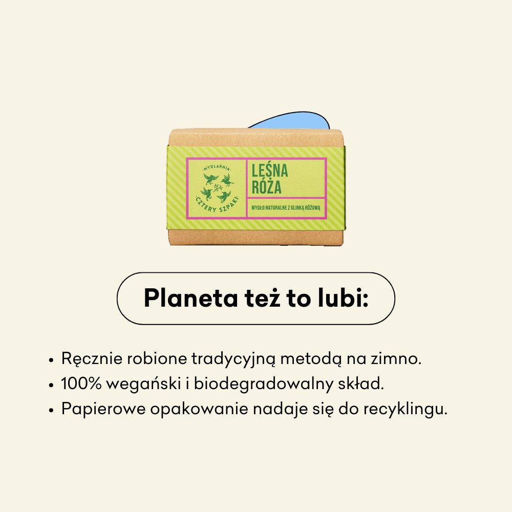 Leśna Róża - naturalne mydło w kostce, 100% wegański i biodegradowalny skład.