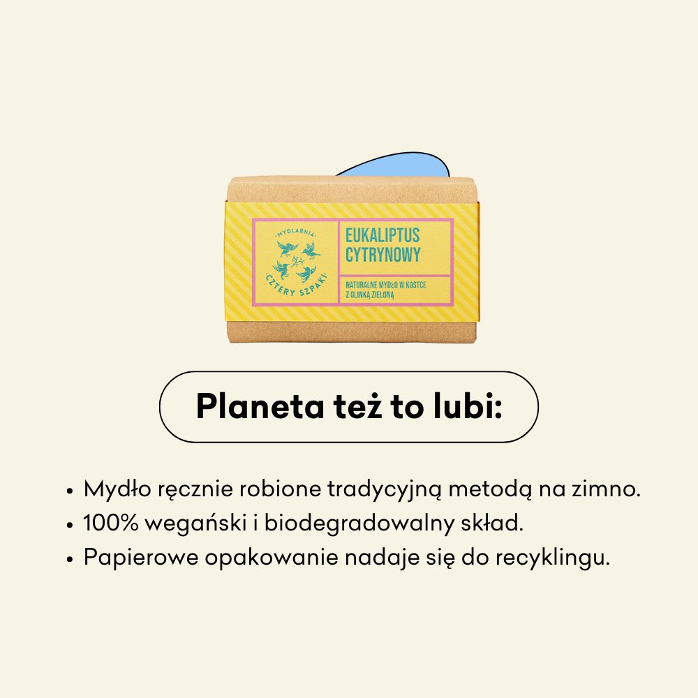 Eukaliptus Cytrynowy - naturalne mydło w kostce, ręcznie robione tradycyjną metodą na zimno, wegańskie, biodegradowalne.
