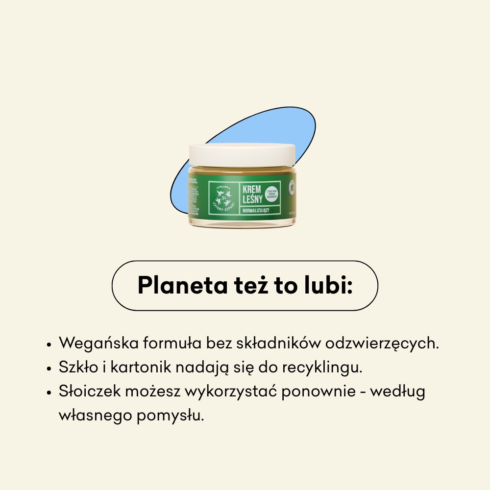 Normalizujący krem do twarzy - Leśny, wegańska formuła.