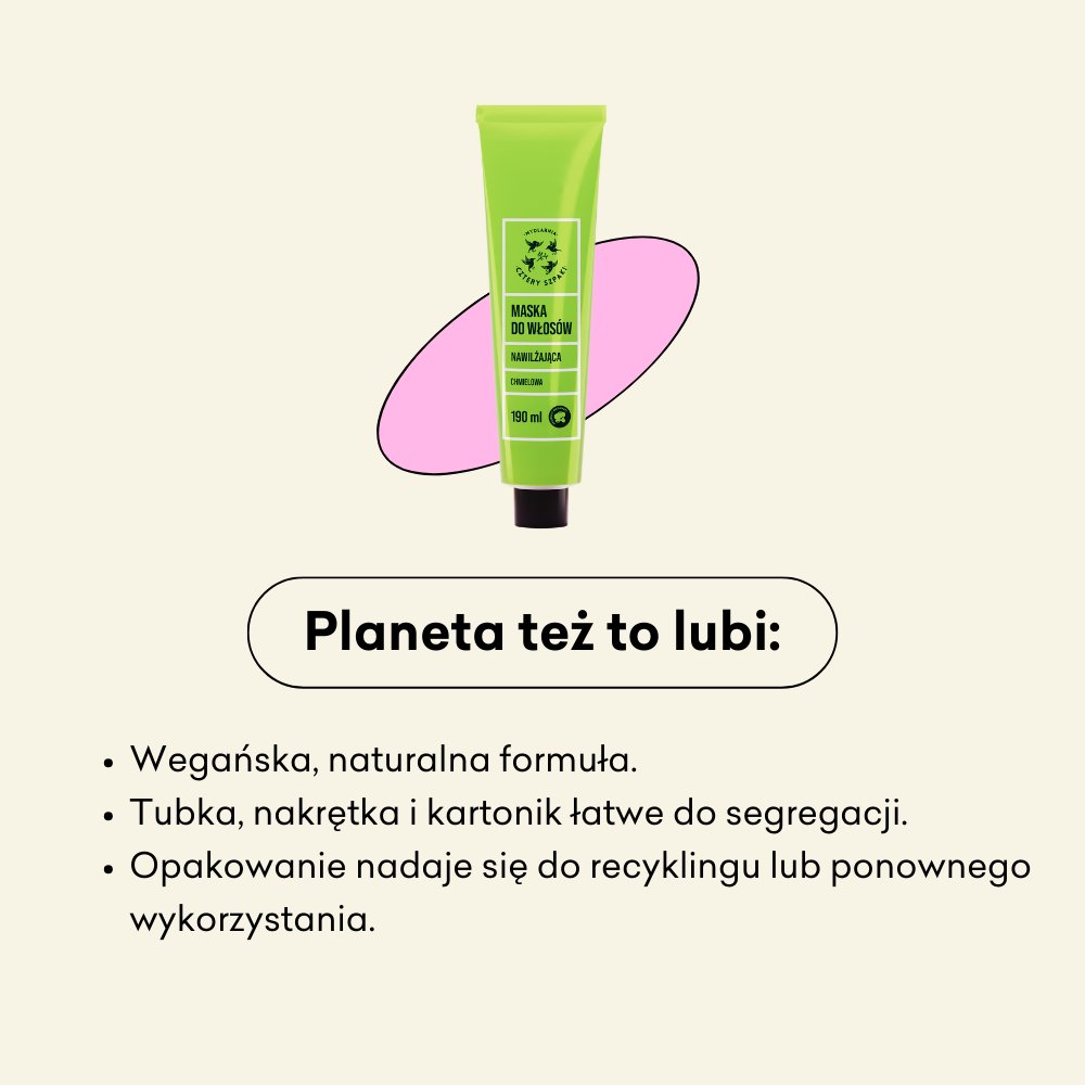 Maska do włosów to wegańska i naturalna formuła.