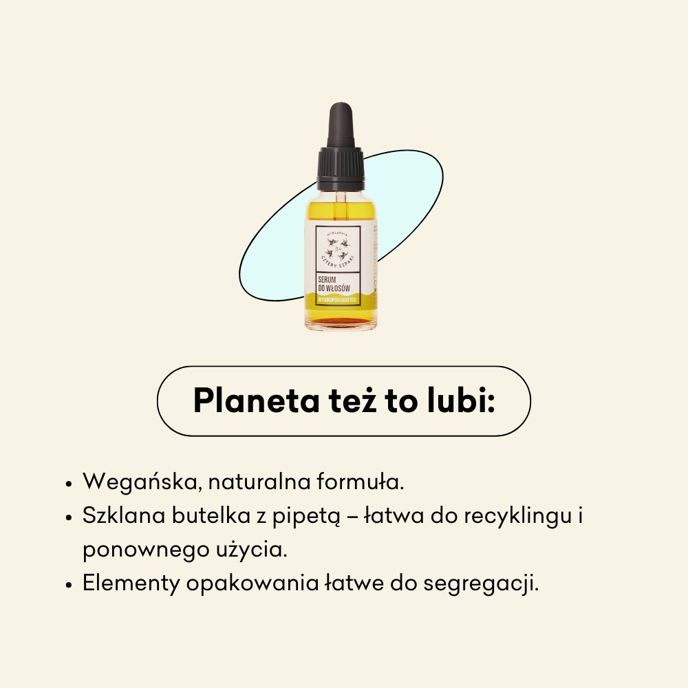 Serum do włosów wysokoporowatych wegańska, naturalna formuła.