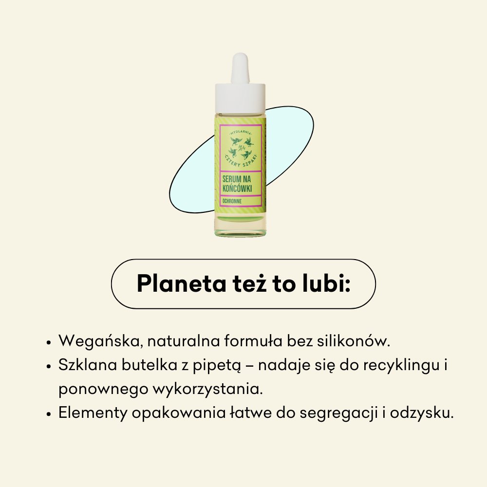 Ochronne serum na końcówki - Leśna Róża wegańska, naturalna formuła bez sylikonów.