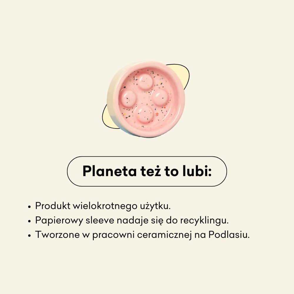 Ceramiczna mydelniczka z pracowni Baobab - okrągła, produkt wielokrotnego użytku.