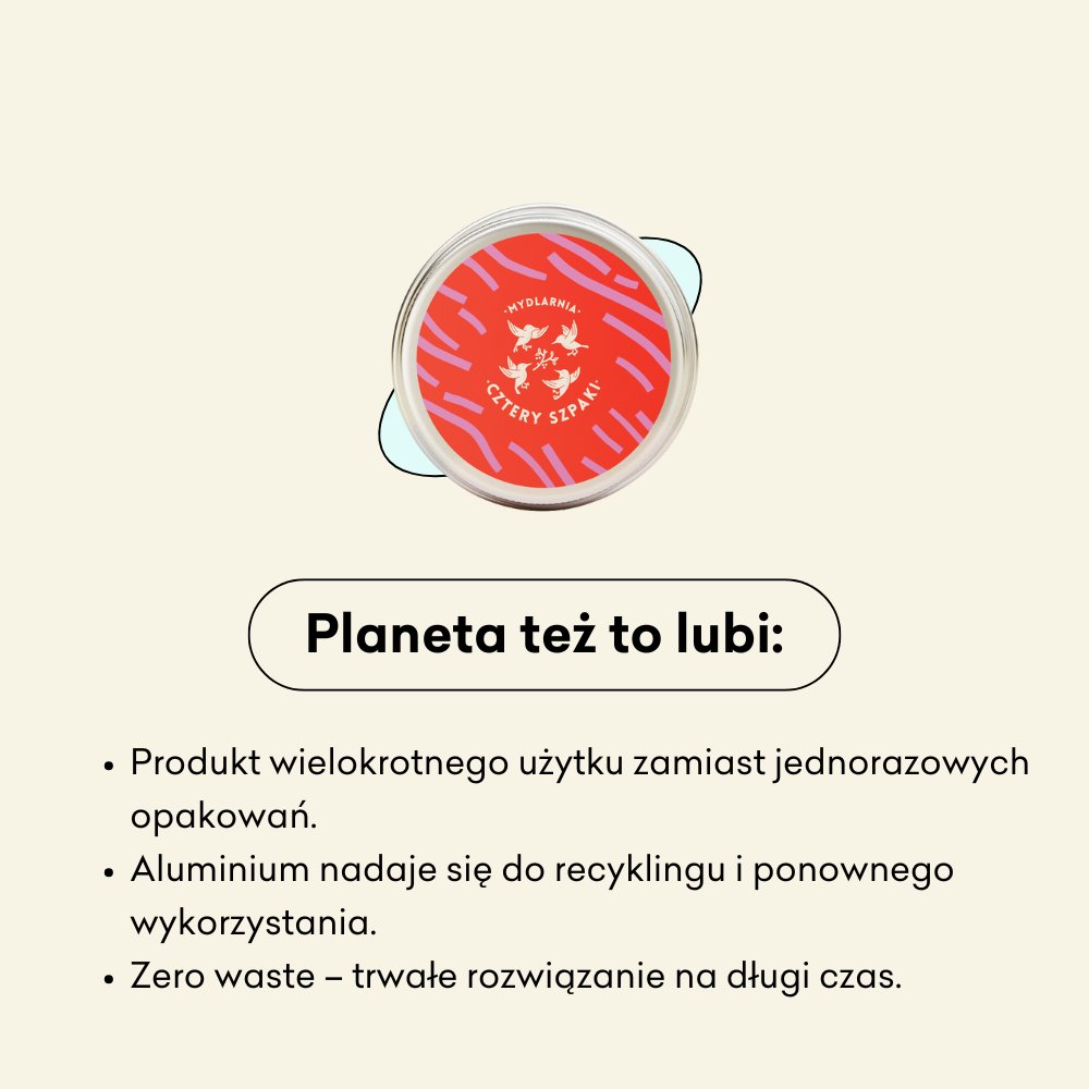 Okrągła puszka na szampon/odżywkę, wielokrotnego użytku.