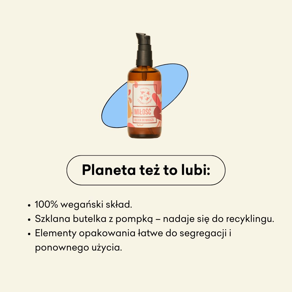 Miłość - olejek do masażu 100% wegański skład.