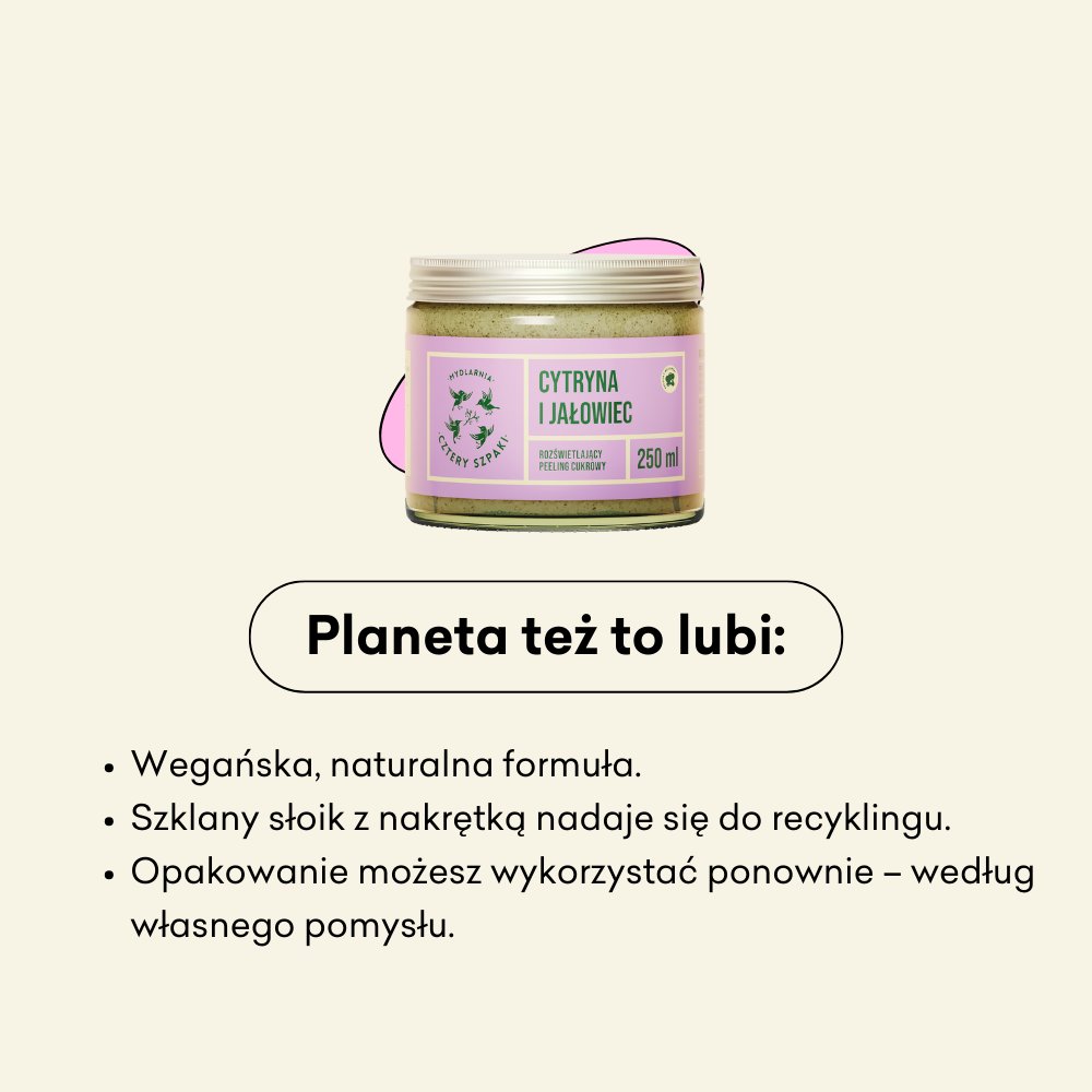 Cytryna i Jałowiec - rozświetlający peeling cukrowy