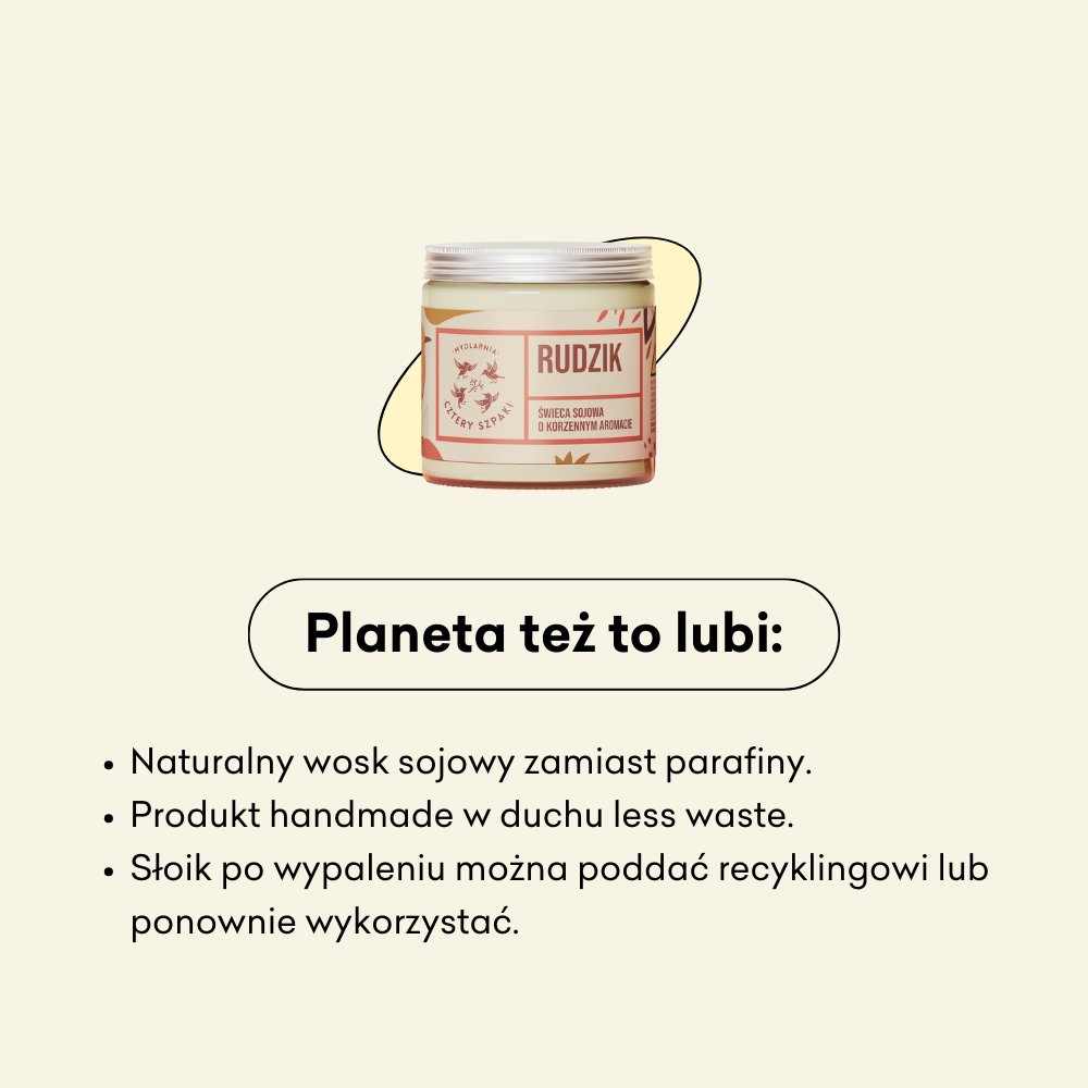 Rudzik - korzenna świeca z naturalnego wosku sojowego.